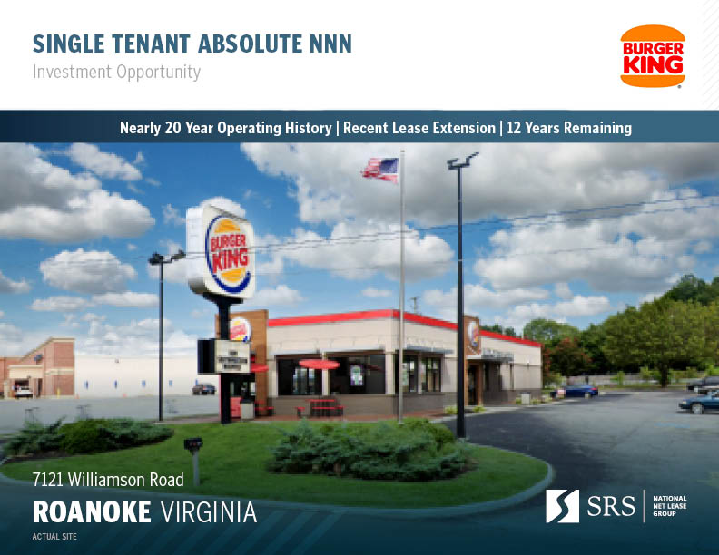Roanoke, VA Burger King Retail investment sale in Roanoke, Virginia
