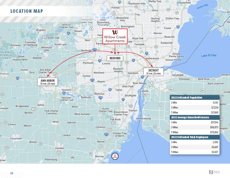 Redford, MI Willow Creek Apartments Multifamily investment sale in