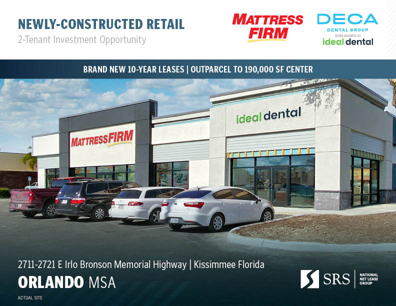 Kissimmee, FL Mattress Firm & Deca Dental Retail investment sale in