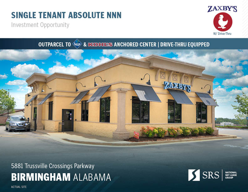 Birmingham, AL Zaxby's (Trussville) Retail investment sale in