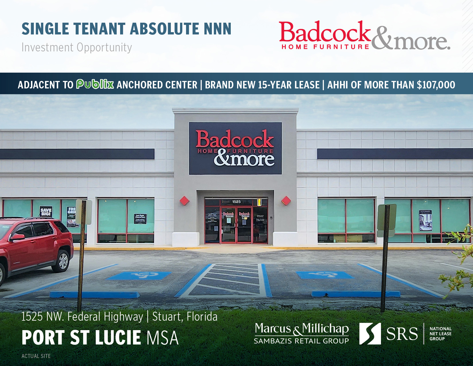 Stuart, FL Badcock Furniture Retail investment sale in Stuart